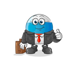 russia flag office worker mascot. cartoon vector