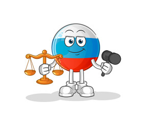 Fototapeta premium russia flag lawyer cartoon. cartoon mascot vector