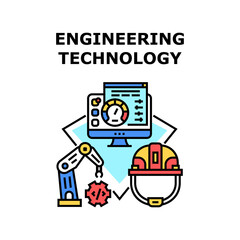 Engineering Technology tech network. modern computer system. web energy vector concept color illustration