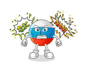 russia flag anime angry vector. cartoon character