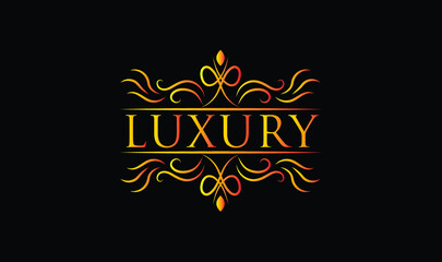 Vintage luxury vector gold emblem