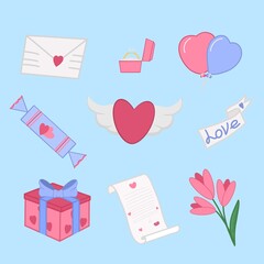 set of icons for valentine day