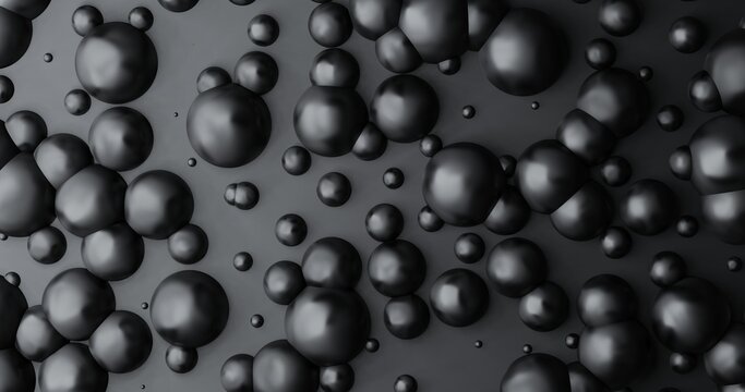 3d render. abstract black background, black sphere balls © Konstantin