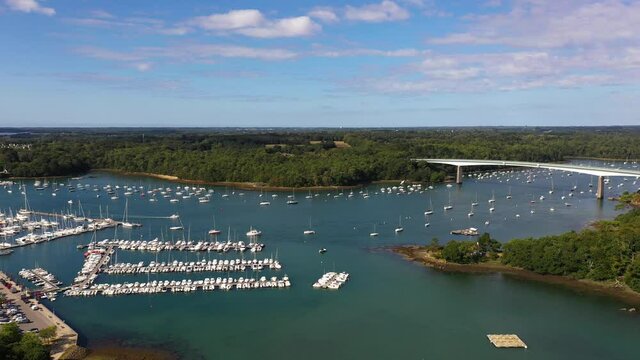 aerial view on the harbor of Benodet