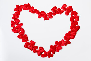 Big red heart on a white background. Valentine's day concept, place for text.