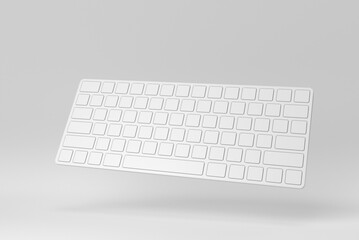 Modern computer keyboard on white background. Design Template, Mock up. 3D render. - 481409184