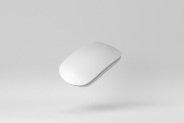 Modern computer mouse on white background. Design Template, Mock up. 3D render.