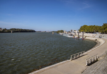 Fototapeta na wymiar The Great Rhone river (Le Grand Rhone), Arles, Provence, France