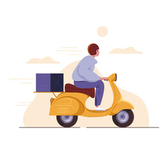 delivery workers. Flat illustration isolated on white background.