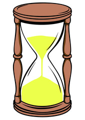 Hourglass on white background
