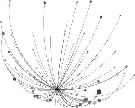 Point and curve constructed the sphere wire frame, technological abstract illustration.