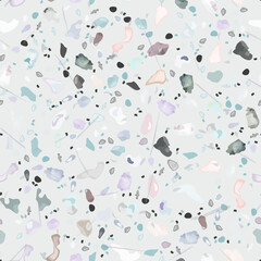 Terrazzo Texture Vector. Flooring Seamless Pattern
