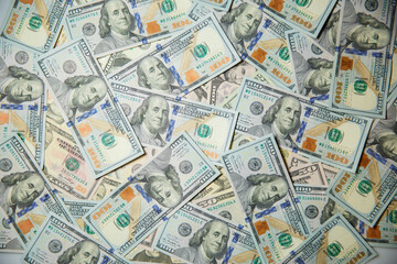 Heap of dollars close-up