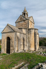 Fototapeta na wymiar Chapelle de la Sainte Croix, Abbaye de Montmajour, ( Montmajour Abbey) , Bouches-du-Rhône Department, in the region of Provence in the south of France