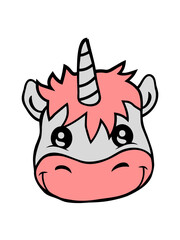 Niedliches Gesicht Einhorn 