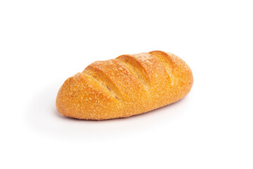 Single assorted Western bread with shadow isolated on white background. Cutout.