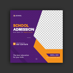 School admission social media post template design