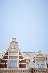 old european building on blue sky background