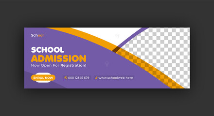 School admission social media timeline cover and web banner template