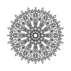 Indian Ornament black white card with mandala