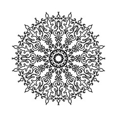 Indian Ornament black white card with mandala