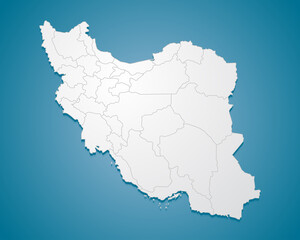 Vector map country Iran divided on regions