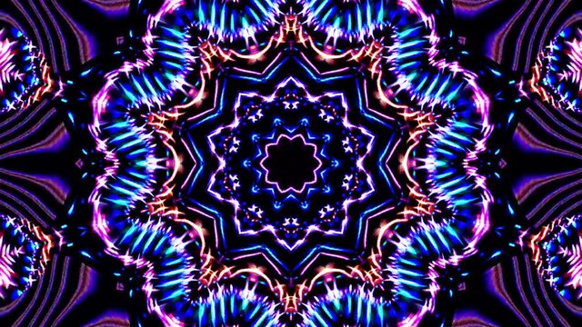 Beautiful abstract kaleidoscope that shines, a radiant light that regulates the subtle movements