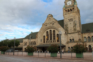 prussian style railway station in metz (france)
