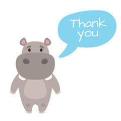 cartoon style illustration of a cute hippo.