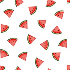 Seamless pattern slices watermelon slices