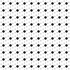 Square seamless background pattern from black sea shell symbols are different sizes and opacity. The pattern is evenly filled. Vector illustration on white background