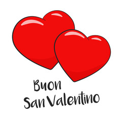 Obraz premium Buon San Valentino. Italian, text. Happy Valentine's Day. Vector
