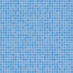 Seamless large texture of blue swimming pool square mosaic tiles