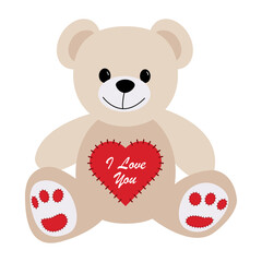 Happy Teddy Bear toy with heart I Love You