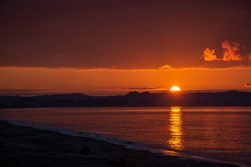 Beautiful sunset in Axaravi beach in corfu greece
