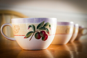 Teacups in a row