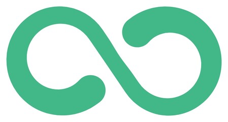 Infinity symbol. Green loop sign. Endless cycle icon