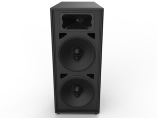 Obraz premium Big tower music loudspeaker with skulls in center