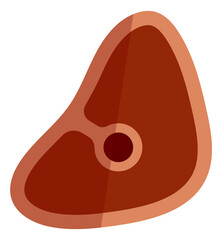 Steak icon. Meat chop. Cooked pork of beef slice