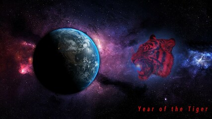 year of the tiger 3d illustration