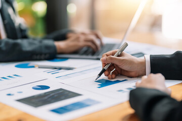 Business people meeting talking, planning analyze investment and marketing in office.