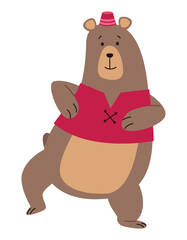 Naklejka premium circus bear dancing