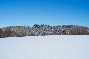 Winter landscape near the german village called Bromskirchen