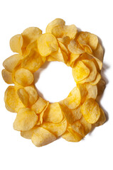 crispy, tasty, potato chips, white back