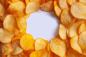 crispy, tasty, potato chips, white back