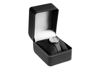 gift wrist watch with round dial and minimalist design with leather strap, unisex luxury accessory...