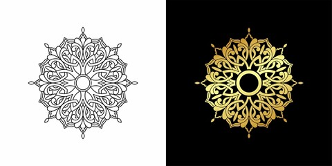 Golden Mandala. Vintage decorative elements. Oriental pattern, vector illustration. Islam, Arabic, Indian, moroccan,spain, turkish, pakistan, chinese, mystic, ottoman motifs. Coloring book page