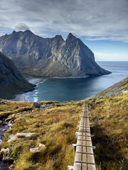 Kvalvika Beach in Lofoten Islands, Norway