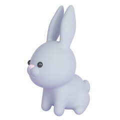 Rabbit isolated on white background. 3d rendering