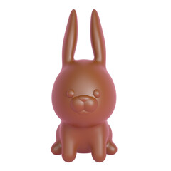 Obraz premium Chocolate bunny isolated on white. 3d rendering